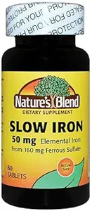 Nature's Blend Slow Iron 50mg, 60 δισκία ανά φιάλη (πακέτο του 2)