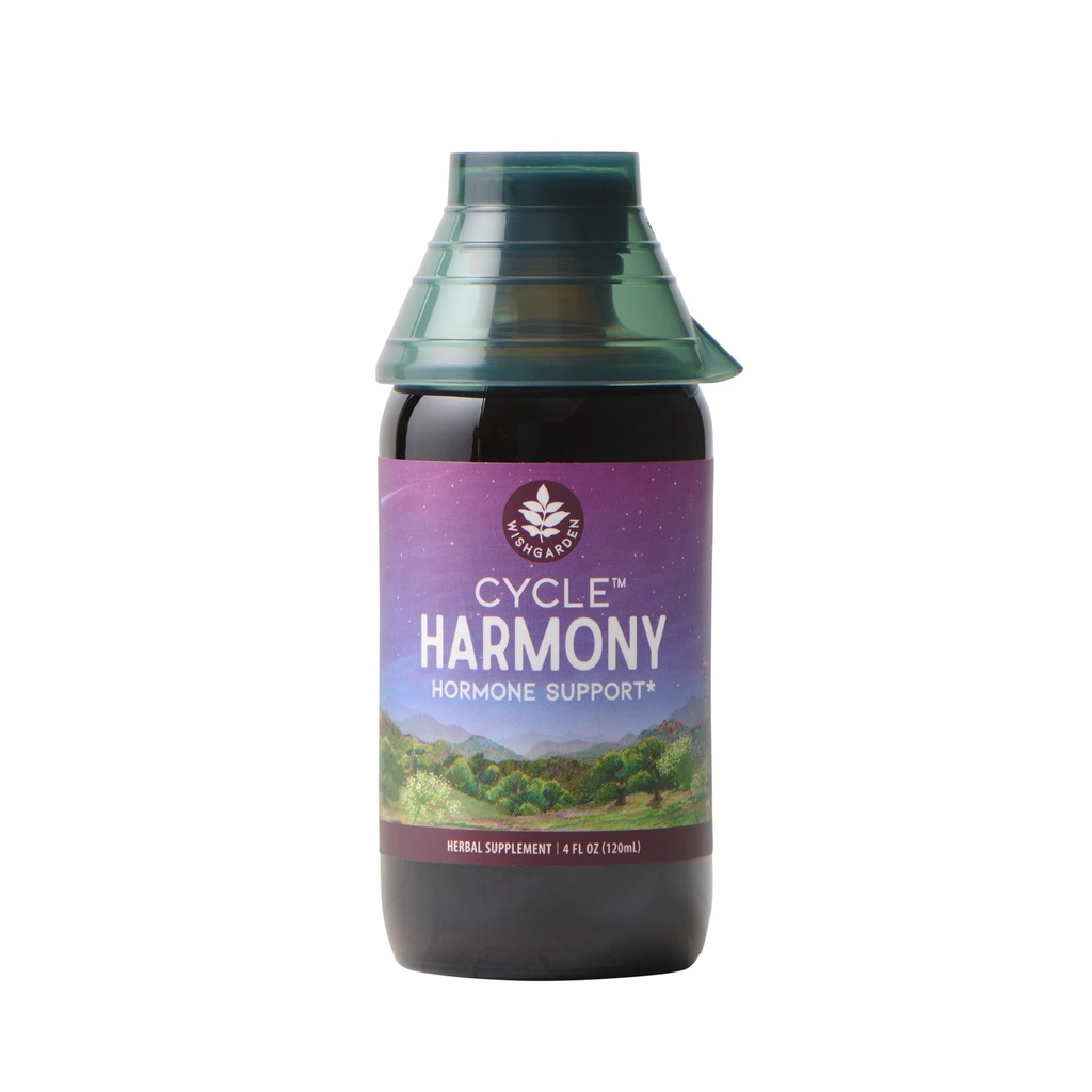 WishGarden Herbs Κύκλος Αρμονία Hormone Υποστήριξη - Plant-based βοτανικό συμπλήρωμα w/Vitex & Wild Yam Υποστηρίζει Κανονικό εμμηνορρυσιακό κύκλο & ορμονικά θέματα, PMS, Ακανόνιστους κύκλους, Ωορρηξία ζητήματα, 4 ουγγιές