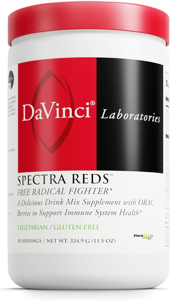 DAVINCI Labs Spectra Reds - Συμπλήρωμα μειγμάτων ποτών για την Αντιοξειδωτική Υγεία* - Immune & Liver Health Aid with Grape Seed Extract* - Συμπλήρωμα σκόνης Υποστηρίζει Eye & Heart Health* - 30 Servings (324,9 g)
