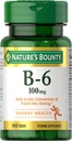 Nature's Bounty Vitamin B6 100mg Tablets - Υποστηρίζει τον Ενεργειακό Μεταβολισμό & την Υγεία του Νευρικού Συστήματος, 100 Ct