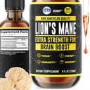 HERBIFY Lions Mane Supplement - Daily Mushroom Supplement for Memory, Focus & Clarity - Brain Booster - Lions Mane Βάμμα για Ανοσολογική Υποστήριξη - 4 FL oz