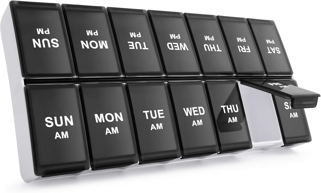 Sukuos Weekly Pill Organizer 2 φορές την ημέρα, 7 Day Pill Box AM PM Μεγάλη καθημερινή περίπτωση χάπια Βιταμίνη Organizer Χάπια για βιταμίνες, ιχθυέλαια, συμπληρώματα