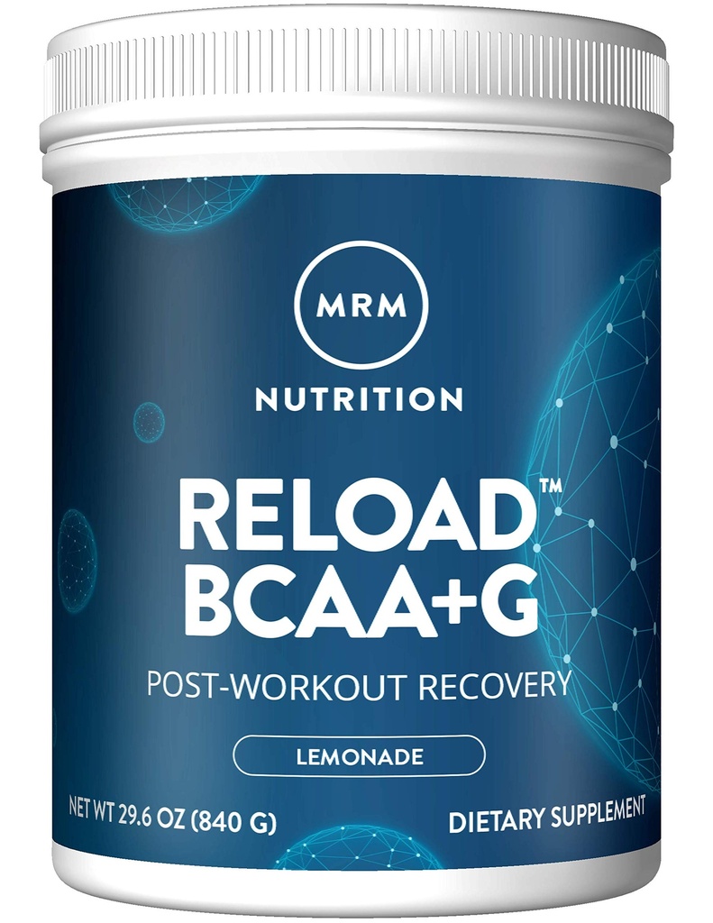 MRM BCAA+G RELOAD ανάκτηση μετά την προπόνηση – λεμόνι, 840g - 60 εξυπηρετήσεις ανά εμπορευματοκιβώτιο