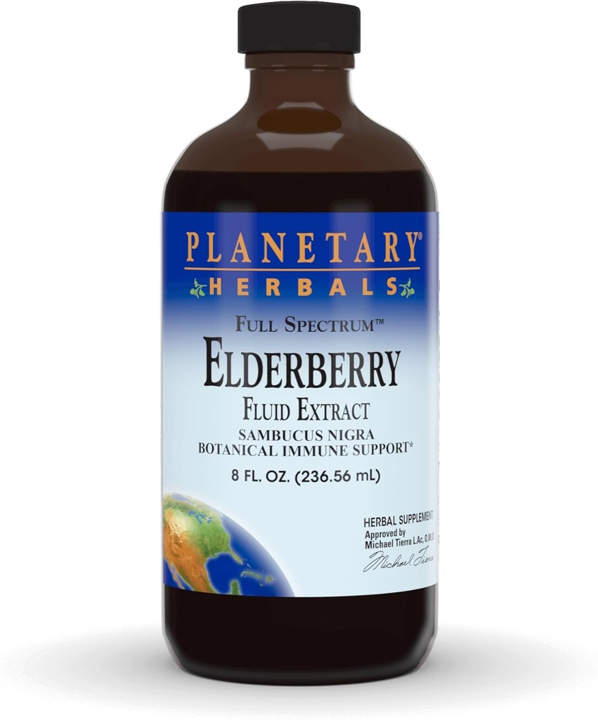 Planetary Herbals Elderberry Fluid Extract, Full Spectrum 5 ml Βοτανική Ανοσολογική Υποστήριξη - 8 Fluid oz