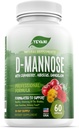 100% Καθαρές κάψουλες D- Mannose 1000 mg με Cranberry, Hibiscus και Dandelion Extract, Fast Acting Professional UTI Prevention Formula για την υποστήριξη της ουρικής αρτηρίας και της ουροποιητικής ουροδόχου κύστης