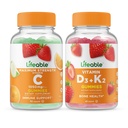 Ζωηρή βιταμίνη C 1050mg + Βιταμίνη D3 + Βιταμίνη K2, Gummies Bundle - Μεγάλη γεύση, συμπλήρωμα βιταμίνης, Χωρίς γλουτένη, Χωρίς ΓΤΟ, Μασώμενα Gummy