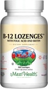 Maxi Health Vitamin B12 Lozenges με φολικό οξύ και βιοτίνη - Υπογλώσσια B12 Βιταμίνες Flavor Φράουλα - Χορτοφαγική Kosher B 12 Βιταμίνη για την παραγωγή και την ενέργεια ερυθρών αιμοσφαιρίων (360 Count)
