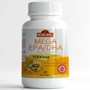 Mega EPA/DHA, Premium Quality 60 softgels, Fish Oil Supplement with EPA & DHA - Προάγει την υγεία της καρδιάς και του εγκεφάλου - Μη ΓΤΟ - 60 Services
