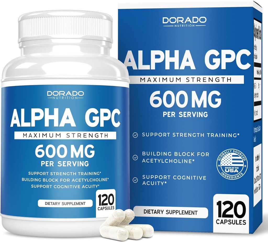 Alpha GPC Choline Capses - 120 Count, 600mg Services (Βοήθεια Υποστήριξης Τρένων που υποστηρίζει εστίαση, μνήμη, κίνητρο, & ενέργεια (Τρίτο μέρος δοκιμαστεί, Vegan ασφαλές κατασκευασμένο στις ΗΠΑ) συμπλήρωμα υποστήριξης εγκεφάλου