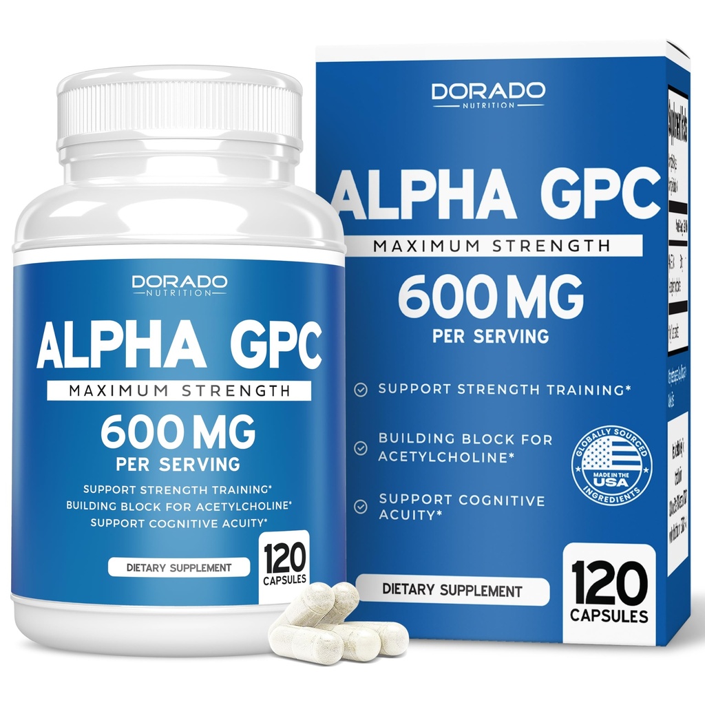 Alpha GPC Choline Capses - 120 Count, 600mg Services (Βοήθεια Υποστήριξης Τρένων που υποστηρίζει εστίαση, μνήμη, κίνητρο, & ενέργεια (Τρίτο μέρος δοκιμαστεί, Vegan ασφαλές κατασκευασμένο στις ΗΠΑ) συμπλήρωμα υποστήριξης εγκεφάλου