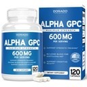 Alpha GPC Choline Capses - 120 Count, 600mg Services (Βοήθεια Υποστήριξης Τρένων που υποστηρίζει εστίαση, μνήμη, κίνητρο, & ενέργεια (Τρίτο μέρος δοκιμαστεί, Vegan ασφαλές κατασκευασμένο στις ΗΠΑ) συμπλήρωμα υποστήριξης εγκεφάλου