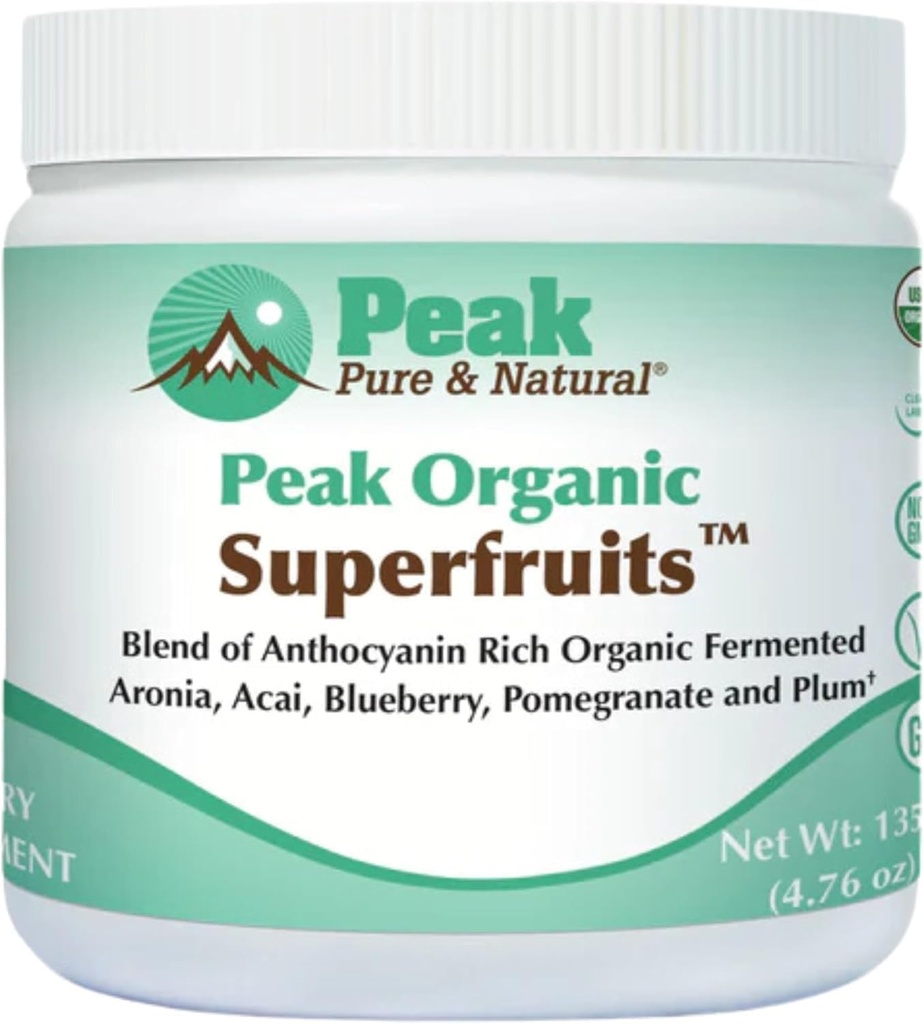 Κορυφή Βιολογικά Superfruits - Πολυφαινόλη Πλούσια Superfood σκόνη - Μη ΓΤΟ Ζυμωμένο Aronia Berry, Acai, Βατόμουρο, Ρόδι, και Δαμάσκηνο - Γήρανση, Μεταβολική Υγεία, Καρδιά Υγεία (30 Υπηρεσίες)