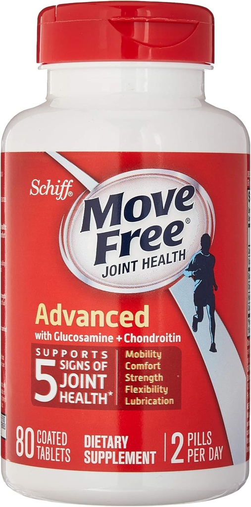 Schiff Move Free Advanced, Joint Health Supplement with Glucosamine and Chondroitin, 80 Count