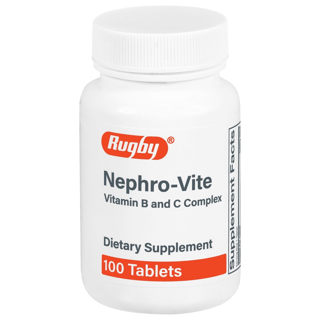 Ruγκμπι Nephro-Vite Vitamin B and C Complex Tablets - Συμπλήρωμα διατροφής - 100 Count (1 Pack)
