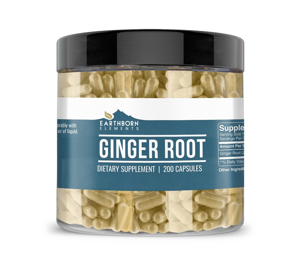 Earthborn Elements Ginger Root (200 κάψουλες) καθαρό & μη αραιωμένο, χωρίς πρόσθετα