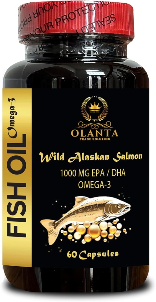 Ωμέγα 3 Fish Oil - Source Omega 3 Supplement, Wild-Caught Fish Oil, Organic Omega 3 Faty Acid Συμπληρώματα ρέψιμο 1 φιάλη 60 κάψουλες