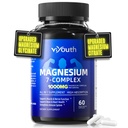 Μαγνήσιο 7 Complex Supplement Advanced with Γλυκινικό Κιτρικό Χηλικό Μηλεϊνικό Ταυρικό Οροτικό Ασπαρτικό, Κάψουλες με Ψευδάργυρο, Βιταμίνη D3 & B6 για Ύπνο, Μυϊκή Ανακούφιση, 60 Κάψουλες