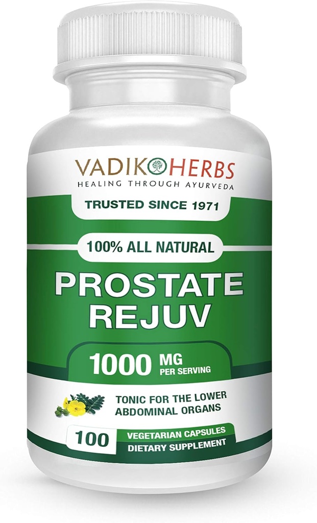 Certified Organic Vadik Herbs Prostate Rejuv Herbal Dietary Supplement | Promotes Healthy Prostate Health and Reduces Related Symptoms, Supports Normal Prostate Functioning (1 Pack)