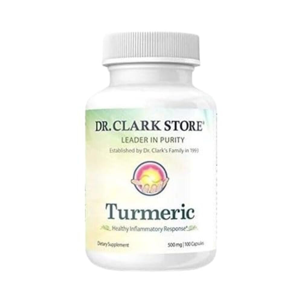 Dr Clark Store Turmeric Curcumin 500mg – 100 Κάψουλες, Ανοσολογική Υποστήριξη, Φυσικό συμπλήρωμα βοτάνων, Μη ΓΤΟ, Vegan, Αντιοξειδωτικό Ενίσχυση