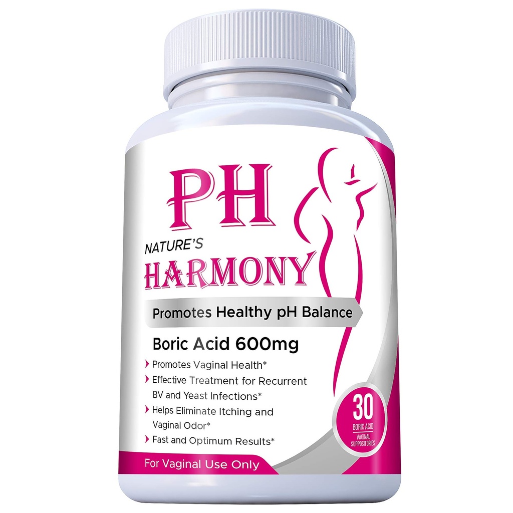 PURE PLANT ΑΡΧΙΚΗ BORIC Acid Υποθεσίες Αρμονία της Φύσης 30 Count 600 mg 100% Pure Made in USA