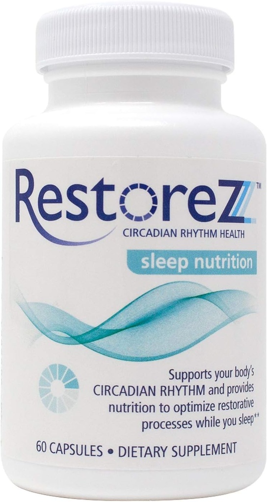 RestoreZ Διατροφή ύπνου (60 κάψουλες) Natural Sleep Aid Supplement - Restore Restful Sleep and Circadian Balance - Μη-Habit Forming Sleep Vitamins
