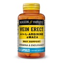 MASON NATURAL Vein Erect with L-αργινίνη και Maca - Υποστηρίζει Σεξουαλική & Αγγειακή Υγεία, Συμπλήρωμα για Κιρσούς και Αραχνοφάγα, 80 Κάψουλες