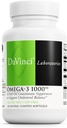 DAVINCI Labs Omega-3 1000 - Συμπλήρωμα διατροφής για να διατηρήσει ήδη φυσιολογικά επίπεδα χοληστερόλης και να υποστηρίξει ανοσοποιητικό σύστημα, υγιή μαλλιά και δέρμα* - Χωρίς γλουτένη - 45 Enteric Coated Softgels