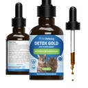 Pet Wellbeing Detox Gold for Cats - Υποστήριξη απαλής αποτοξίνωσης και αποβολής, Φροντίδα ανοσοποιητικού συστήματος, Βραχιόλι, Ευλογημένη Θήκη, Ρίζα Burdock - Κτηνιατρικό-Σχηματισμένο συμπλήρωμα βοτάνων 2 oz (59 ml)