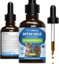 Pet Wellbeing Detox Gold for Cats - Υποστήριξη απαλής αποτοξίνωσης και αποβολής, Φροντίδα ανοσοποιητικού συστήματος, Βραχιόλι, Ευλογημένη Θήκη, Ρίζα Burdock - Κτηνιατρικό-Σχηματισμένο συμπλήρωμα βοτάνων 2 oz (59 ml)