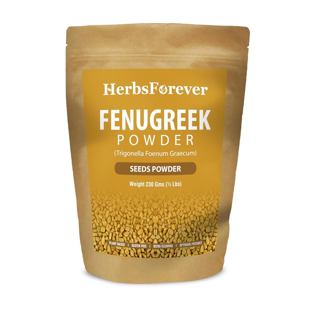 ΒόταναForeever Fenugreek Powder Trigonella Foenum Graecum Διατηρήστε την υγιεινή πέψη Non GMO, Vegan 230 Gms