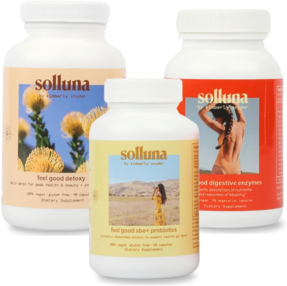 Solluma by Kimberly Snyder Digestive Starter Kit — Digestive Enzymes + SBO Προβιοτικά (με Πρεβιοτικά & Μεταβιοτικά) + Καθαριστής Κολώνων Vegan Friendly & Non-GMO