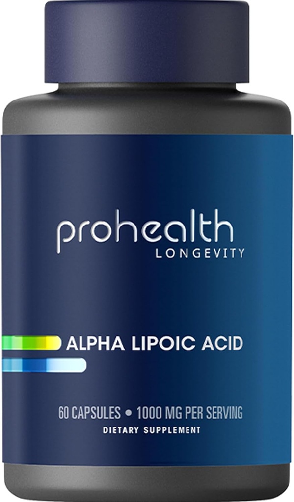ProHealth Alpha Lipoic Acid High Potency 1000mg Προάγει το μεταβολισμό, νεότερη εμφάνιση δέρματος, και κυτταρική ενέργεια. Προστατεύει την καρδιά, τον εγκέφαλο και την υγεία του ήπατος. 30 Υπηρεσίες.