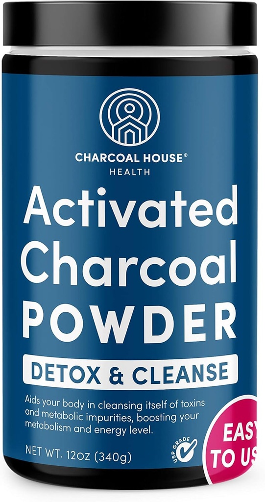 Ανθρακοκή κατοικία Detox & Cleanse USP Ιατρικός βαθμός Coconut Shell Ενεργοποιημένη σκόνη γαρύφαλλου για τη φυσική καθαριότητα & υγεία - Με υψηλή προσροφητική & γρήγορη ικανότητα δράσης - 12 oz - 1 Qt