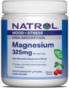 Natrol Magnesium 325 mg, High Absorption Magnesium Glycinate and Carbonate Blend to Help Calm The Mind and Relax The Body, 16.8 OZ of Cherry-Flavored Powder, Up to a 90 Day Supply