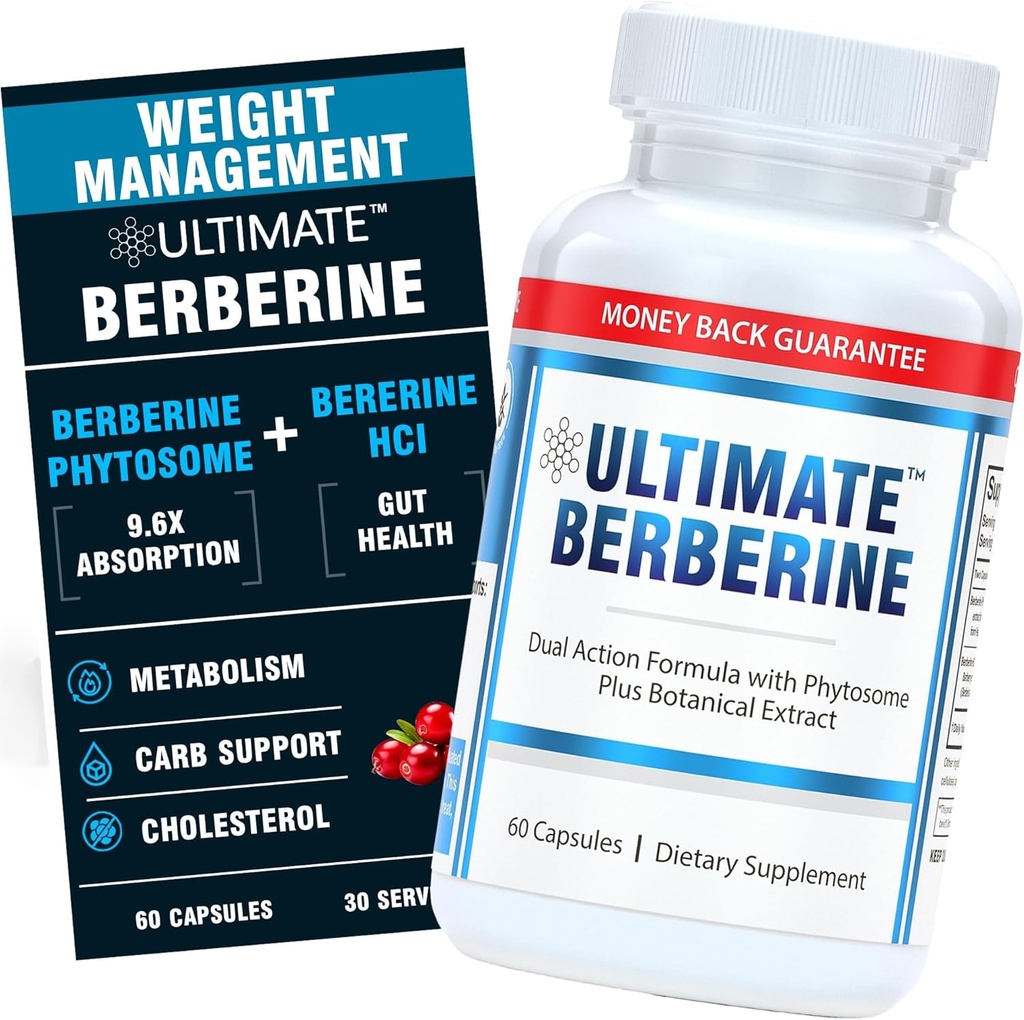 Ultimate berberine Phytosome for Healthy Weight Management, Movement & Gut Health - 9.6X Απορρόφηση με Dual Action Formula - Ανοσία & Χοληστερόλη Υποστήριξη - 1000mg Clinically Αποδεδειγμένο συμπλήρωμα