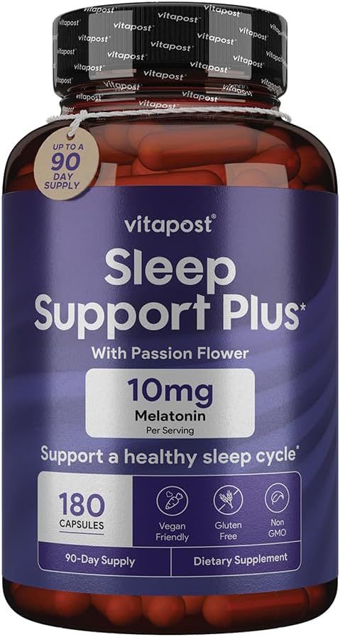 Sleep Support Plus Μελατονίνη & Βοτανικά για την υποστήριξη ενός Υγιούς Κύκλου Ύπνου, με Αισθήματα ηρεμίας και χαλάρωσης για έναν Μεγάλο Νυχτερινό Ύπνο. 180 Καψάκια