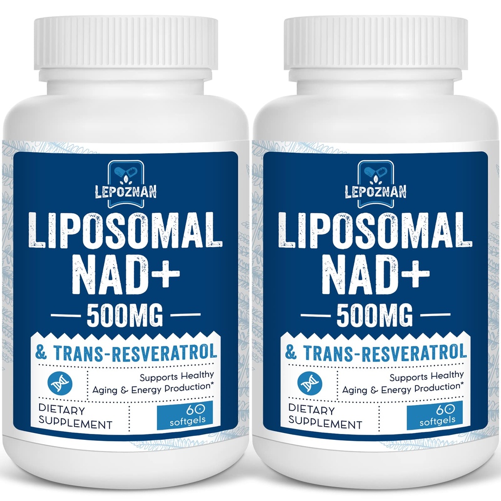 Λιποσωμική NAD+ 500 mg + Trans-Reεσβερατρόλη 300 mg, Superior Απορρόφηση, πραγματικό συμπλήρωμα NAD Αποτελεσματικό από NMN, Νικοτιναμίδη Ριβοζίδιο για Κυτταρική Ενέργεια Μεταβολισμός & Επισκευή DNA, Υγιεινή γήρανση,120 Softgels