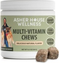 Asser House Wellness Dog Multivitamin Chews - Βιταμίνες σκύλου και συμπληρώματα, Μαλακό μάσημα για κατοικίδια σκυλιά με προβιοτικά, flaxseed, Colostrum - Πλήρης υποστήριξη της υγείας από κουτάβι σε Senior, 120 μάσημα