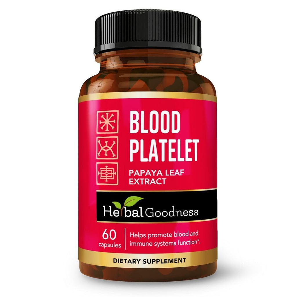 Αιμοπετάλια φυτικής καλοσύνης Papaya Leaf - 60/600mg 20x Δύναμη - Αιμοπετάλια, Μυελό των Οστών, Ανοσοποιητική Υποστήριξη - Φόρμουλα καθαρισμού αίματος - Φυτική Θεραπεία - Made in USA