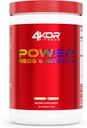 4KOR Fitness Power Reds & Greens: ένα Ενεργοποιητικό Πράσινο Ποτό που αποτελείται από Αντιοξειδωτικά-Rich Superfoods, Γλουτένη-ελεύθερο και χορτοφάγους, 30 Σερβιέτες (1 μπουκάλι)