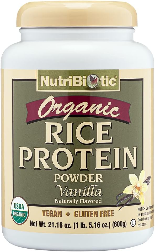 Nutribiotic πιστοποιημένη βιολογική πρωτεΐνη ρυζιού Vanilla, 1 Lb. 5 Oz 