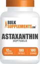 BulkSupplements.com Ασταξανθίνη 12mg Softgels - Συμπληρώματα Ασταξανθίνης, Αντιοξειδωτική Πηγή - Χωρίς γλουτένη, 1 Softgel ανά υπηρεσία, 180 Count (Pack of 1)