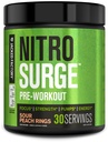 Jacked Factory NITROSURGE Preworkout Supplement - Ατελείωτη ενέργεια, στιγμιαία κέρδη δύναμης, σαφή εστίαση, Έντονες αντλίες - ΟΧΙ Booster & Ισχυρή Preworkout Energy Powder - 30 Σερβίρει, Δακτυλίδια Peachάκινου