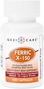 GeriCare Ferric X-150 Υψηλής Ισχύος Πολυσακχαρίτης Συμπλήρωμα σιδήρου, Στοιχειώδη κάψουλες σιδήρου, 100 Count (Pack of 1)