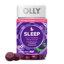 OLLY Gummy ύπνου, 3mg μελατονίνη, L-Θεανίνη, χαμομήλι, λεμόνι βάλσαμο, βοήθεια ύπνου, BlackBerry, 90 κόμης