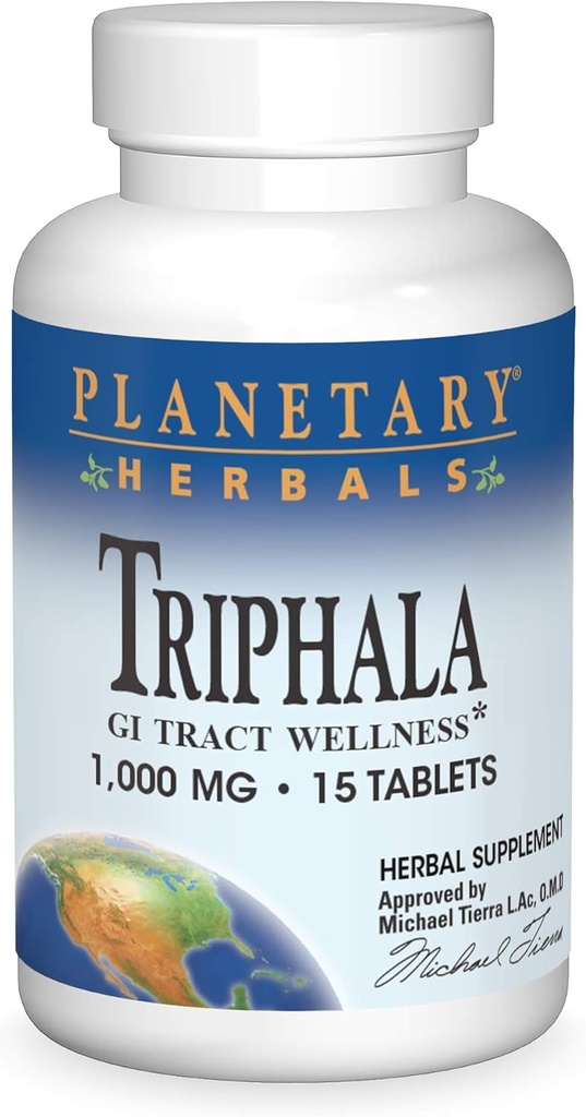 Triphala εσωτερικό καθαριστικό 1000mg Πλανητικά βότανα 15 καρτέλες
