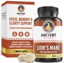 Ancient Bliss Lion's Mane Supplement (2 Μήνας Προμήθειας)- 120 Vegan Mushroom Caps- May Υποστηρίζει τη διανοητική σαφήνεια, την ενέργεια & May Focus- Μνήμη & Ανοσοποιητική υποστήριξη Mushroom Συμπλήρωμα