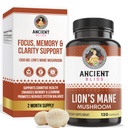 Ancient Bliss Lion's Mane Supplement (2 Μήνας Προμήθειας)- 120 Vegan Mushroom Caps- May Υποστηρίζει τη διανοητική σαφήνεια, την ενέργεια & May Focus- Μνήμη & Ανοσοποιητική υποστήριξη Mushroom Συμπλήρωμα