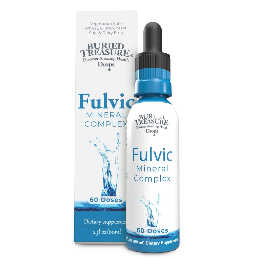 Θαμμένος θησαυρός Fulvic Mineral Drops – 295mg Trace Minerals, Ionic Fulvic Acid Supplement for Hydration, Energy & Electrolyte Support, Vegan, Non-GMO, 2 fl oz Liquid Drops