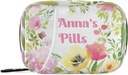 Custom Pill Box 7 Day Pill Τσάντα υπόθεση Watercolor Floral Εξατομικευμένη τσάντα ταξιδιών Pill Organizer με Zipper Φορητή εβδομαδιαία περίπτωση Συμπαγές μέγεθος για τον κάτοχο συμπλήρωμα βιταμίνης